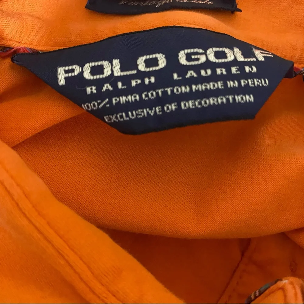 Ralph Lauren Polo Golf Mens Shirt Parkland Florida Vintage Lisle Orange Preppy